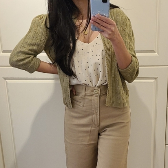 Vintage One Buttton Open Front Cardigan - Picture 5 of 5